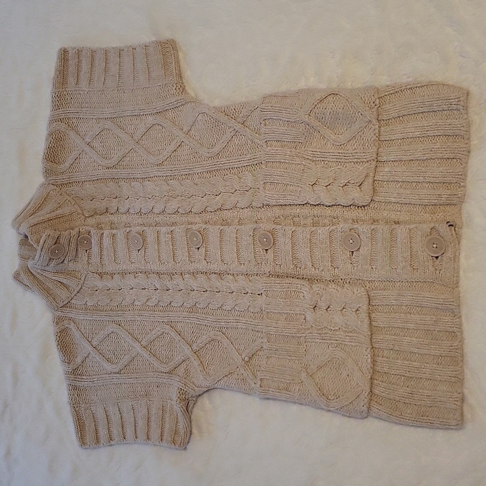 Ruff Hewn Beige Fireside Cuddle Up Cable Knit Cardigan - Picture 3 of 11